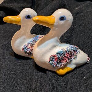 Ceramic duck S/P shakers with floral wings